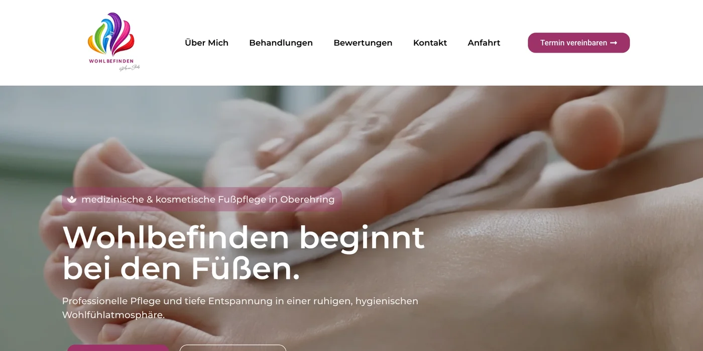 Startseite der Webseite von Wohlbefinden Marion Strutz